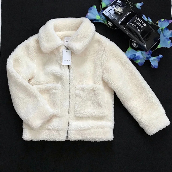 Elodie NWT Faux Shearling Spread Collar Jacket Girls Various - Picture 2 of 11